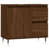 The Living Store Badkaast Bruin Eiken - 65 x 33 x 60 cm - Duurzaam Hout - IJzer