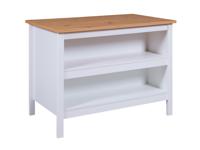 Inter Link Keukeneiland met werkblad (Julina, wit/eiken)