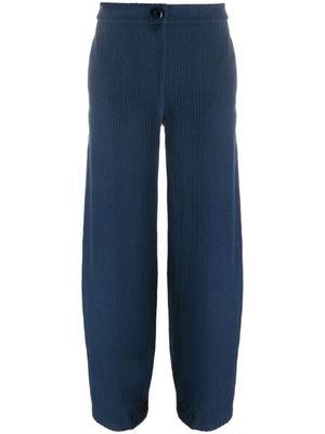 Emporio Armani pantalon à chevrons en jacquard - Bleu