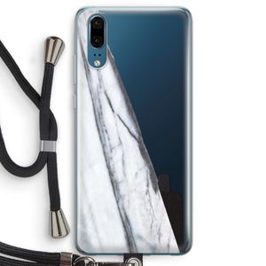 Gestreepte marmer: Huawei P20 Transparant Hoesje met koord