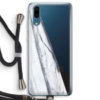 Gestreepte marmer: Huawei P20 Transparant Hoesje met koord