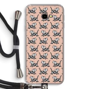 Zwarte poes: Samsung Galaxy J4 Plus Transparant Hoesje met koord