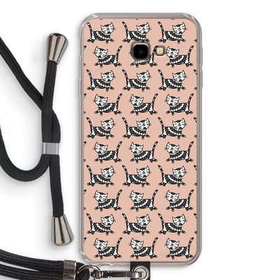 Zwarte poes: Samsung Galaxy J4 Plus Transparant Hoesje met koord
