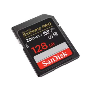 SanDisk SDXC Extreme Pro 128GB 200/90 mb/s - V30 - Rescue Pro DL 2Y Micro SD-kaart Zwart