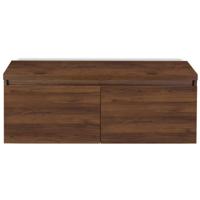 Frozen Badmeubelset 120 cm - Greeplijst in Kleur - Inclusief Wastafelbovenblad Walnoot