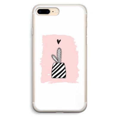 Zwart-wit cactus: iPhone 7 Plus Transparant Hoesje