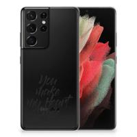 Samsung Galaxy S21 Ultra | Siliconen hoesje | met naam Heart Smile