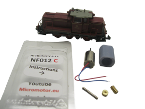 micromotor nf012C ombouwset voor Fleischmann V60, BR 346, BR 105, BR 106, BR 260, BR 360, u.a.