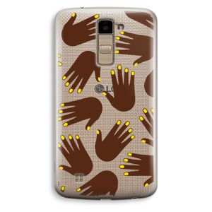 Hands dark: LG K10 (2016) Transparant Hoesje