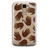 Hands dark: LG K10 (2016) Transparant Hoesje