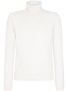 Dolce & Gabbana pull en laine vierge à col roulé - Blanc