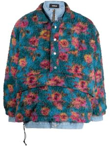 EGONlab. veste bomber à fleurs - Bleu