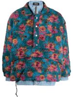 EGONlab. veste bomber à fleurs - Bleu