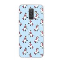 Eenhoorns overal: Samsung Galaxy A6 Plus (2018) Transparant Hoesje