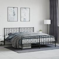 Bedframe met voetbord zonder matras metaal zwart 180x200 cm Bedframe met voetbord zonder matras metaal zwart 180x200 cm