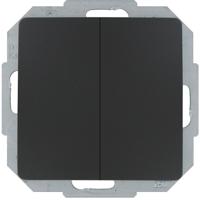 KOPP Dubbele Wisselschakelaar Mat Zwart 1-voudig Paris HK05 Inbouw