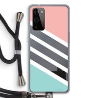 Strepen pastel: OnePlus 9 Pro Transparant Hoesje met koord