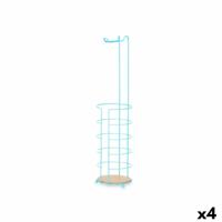 Toiletrolhouder Blauw Metaal Bamboe 16,5 x 63,5 x 16,5 cm (4 Stuks)