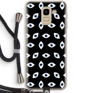 Eyes pattern: Samsung Galaxy J6 (2018) Transparant Hoesje met koord