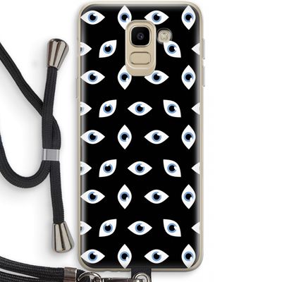 Eyes pattern: Samsung Galaxy J6 (2018) Transparant Hoesje met koord