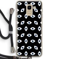 Eyes pattern: Samsung Galaxy J6 (2018) Transparant Hoesje met koord