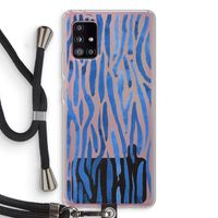 Blauwe nerven: Samsung Galaxy A51 5G Transparant Hoesje met koord