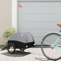 VidaXL Fietstrailer 30 kg ijzer zwart en grijs