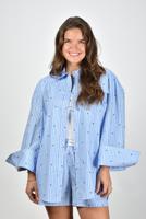 Rotate blouse met logo blauw - thumbnail