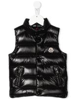 Moncler Enfant gilet matelassé à logo appliqué - Noir