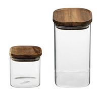 Set van 6x keuken voorraadbussen/potten glas 0.6 en 1.3 Liter inhoud - Voorraadpot