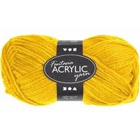 Bolletjes acryl wol geel 50 gram   -