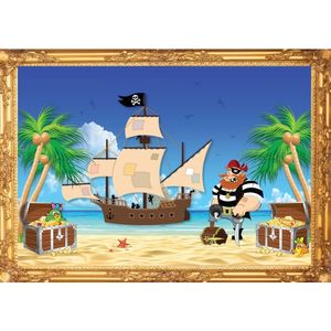 Piraten wandversiering poster roodbaard