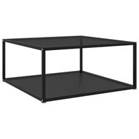 vidaXL Salontafel 80x80x35 cm gehard glas zwart - thumbnail
