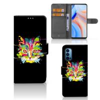 OPPO Reno 4 Pro 5G Leuk Hoesje Cat Color | Portemonnee hoesje