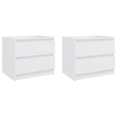 VidaXL Nachtkastjes 2 st 50x39x43,5 cm bewerkt hout wit