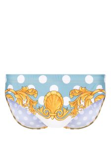 Versace slip de bain Seashell Baroque - Bleu