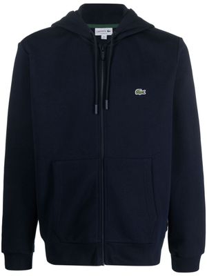 Lacoste hoodie zippé à logo brodé - Bleu