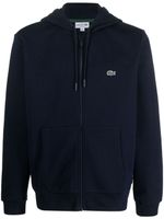 Lacoste hoodie zippé à logo brodé - Bleu - thumbnail