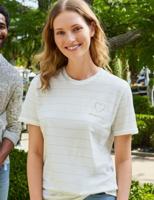 Only Onlvanessa S/s Heart Top Box Jrs T-shirts Cloud Dancer Pumice Stone+print Toujours