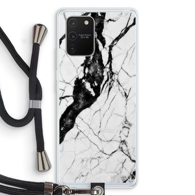 Witte marmer 2: Samsung Galaxy S10 Lite Transparant Hoesje met koord