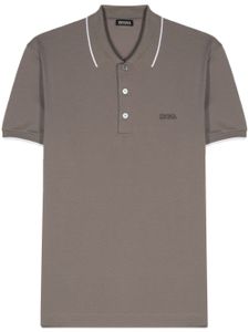 Zegna logo-embroidered polo shirt - Vert