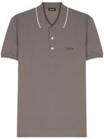 Zegna logo-embroidered polo shirt - Vert