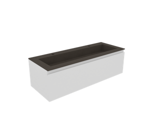 Rivo wastafelonderkast greeploos gelakt enkele lade softclose met 45 graden greep 120x45x35 cm, mat wit