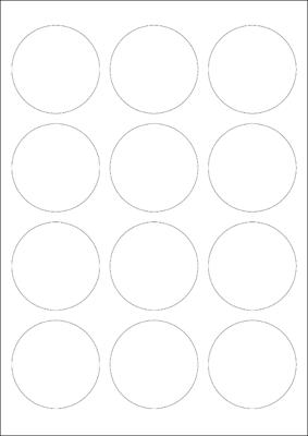 A4 etiketten 60 mm rond wit 100 vel Sorex