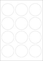A4 etiketten 60 mm rond wit 100 vel Sorex