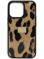 Dolce & Gabbana coque d'iPhone 14 Pro à imprimé léopard - Noir