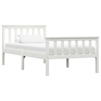 Bedframe massief grenenhout wit 100x200 cm - thumbnail