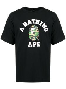 A BATHING APE® t-shirt en coton à logo imprimé - Noir