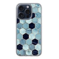 iPhone 15 Pro hybride hoesje - Blue cubes iPhone 15 Pro hybride hoesje - Blue cubes