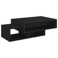 The Living Store Salontafel Zwart 105x55x32 cm - Voldoende opbergruimte - thumbnail